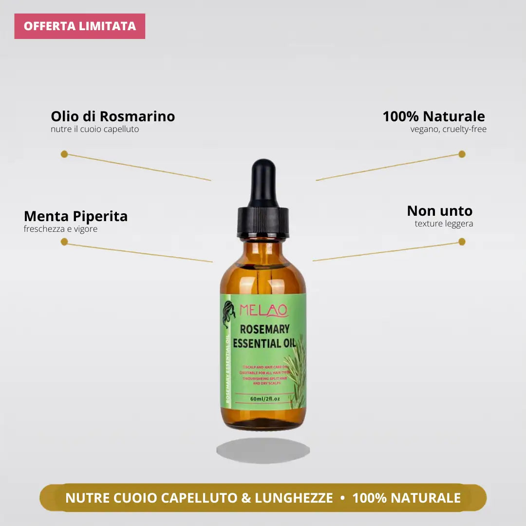 Olio di Rosmarino Chioma — Trattamento Cuoio Capelluto & Capelli più Pieni