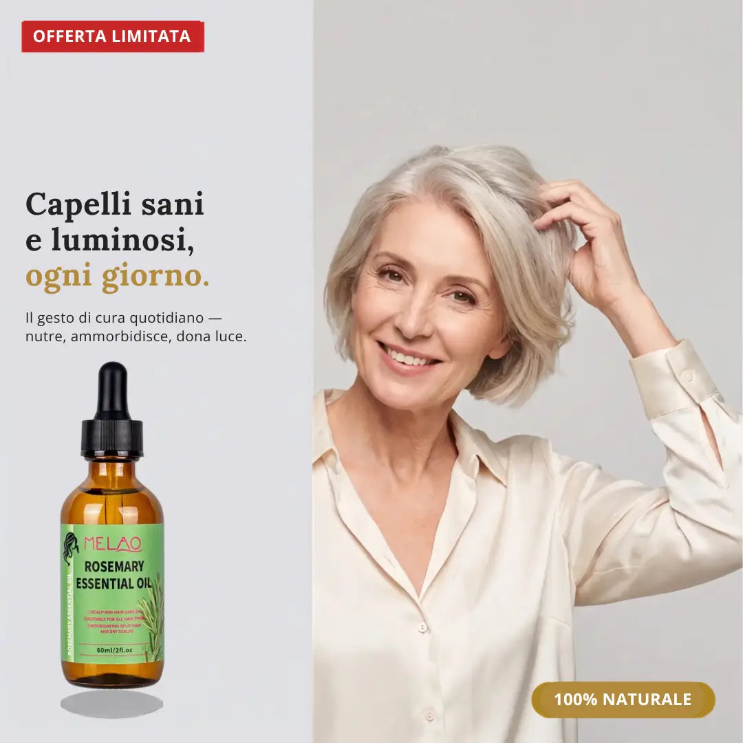 Olio di Rosmarino Chioma — Trattamento Cuoio Capelluto & Capelli più Pieni