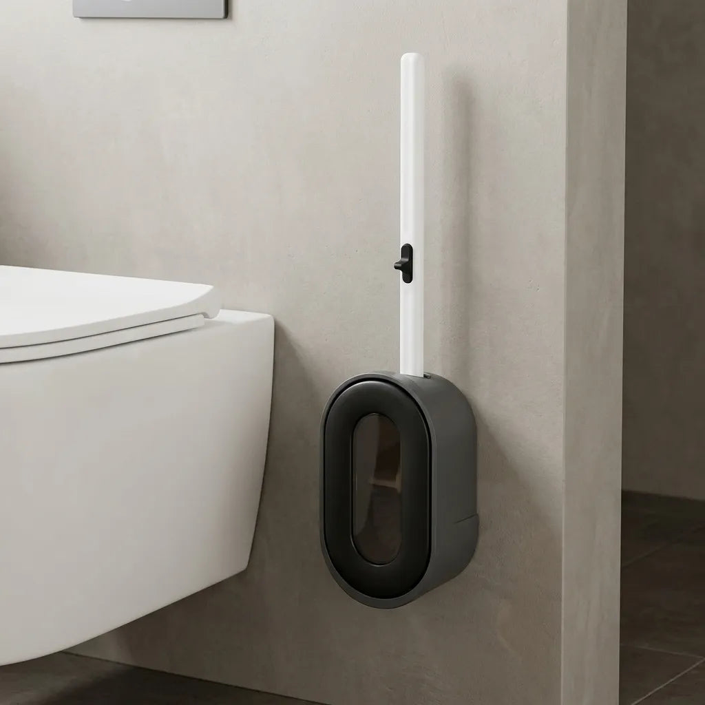 Brosse WC ÉCLA noire au mur
